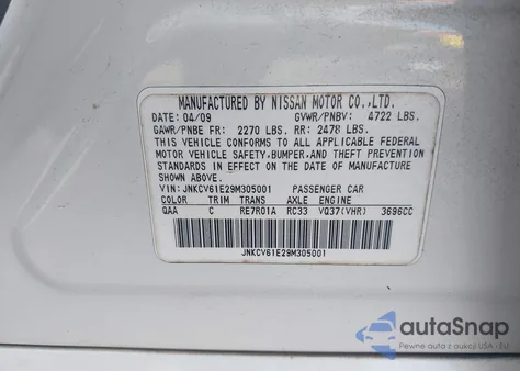 2009 Infiniti G37 Journey из США, поврежденный, VIN JNKCV61E29M305001